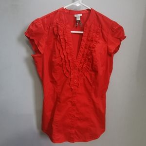 Dynamite button up shirt sleeve blouse